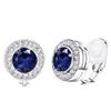 FASACCO Clip On Earrings for Women Lightweight Clip on Rhinestone Non Pierced Clip Earrings Crystal Wedding Formal Earring Birthstone Earring (With Box) Blue CZ view 1