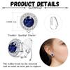 FASACCO Clip On Earrings for Women Lightweight Clip on Rhinestone Non Pierced Clip Earrings Crystal Wedding Formal Earring Birthstone Earring (With Box) Blue CZ view 2