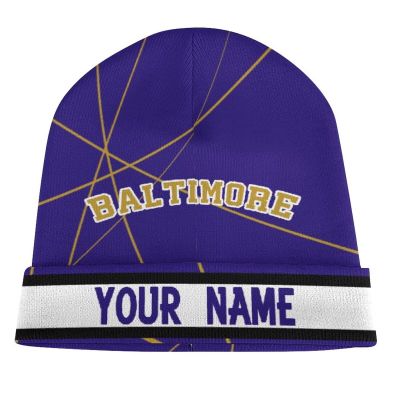 Baltimore Custom Beanie, Add Personalized Name Knit Hat for Women Men, Sports Stylish Winter Wear, Gift for Fans