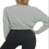 Bestisun Long Sleeve Workout Crop Tops Dance Gym Shirt Yoga Sports Clothes for Women Heather Gray S view 3