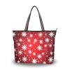 KFBE Women Tote Bags Christmas Snowflake Top Handle Satchel Handbags Shoulder Bag for Shopping M 20848463 view 1