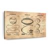 ElephantStock Sports Balls Compilation Patent Wall Art - 1 Panel Industrial Decor Canvas - Ready-to-Hang Blueprint Wall Art - and Sports Patent Prints Wall Art for Men - 51" X 34" view 1