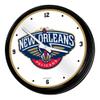 The Fan-Brand NBA New Orleans Pelicans: Retro Lighted Wall Clock- Sports Decor for Home, Game Room, Fan Cave & Garage - USA Made view 1