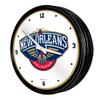 The Fan-Brand NBA New Orleans Pelicans: Retro Lighted Wall Clock- Sports Decor for Home, Game Room, Fan Cave & Garage - USA Made view 2