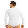 Sinleey Men's Ballroom Latin Ballet Dance Shirt Long Sleeve Stage Performance Costume Bowtie Leotard White Large view 3