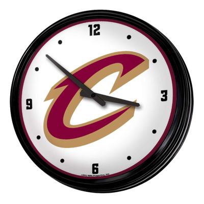The Fan-Brand NBA Cleveland Cavaliers: Retro Lighted Wall Clock- Sports Decor for Home, Game Room, Fan Cave & Garage - USA Made