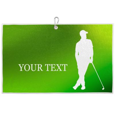 FZDXZJJ Custom Golf Towels for Men Personalized Golf Towel with Name Or Text for Golf Bags with Clip Golf Gifts for Golf Fan, Funny Golf Lover Gift for Husband Dad Boyfriend - Spring Green Gradient