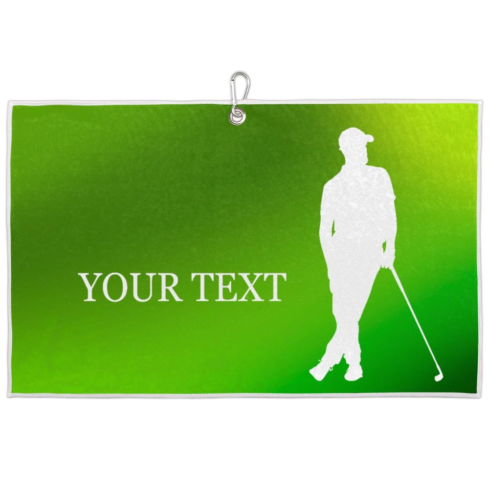FZDXZJJ Custom Golf Towels for Men Personalized Golf Towel with Name Or Text for Golf Bags with Clip Golf Gifts for Golf Fan, Funny Golf Lover Gift for Husband Dad Boyfriend - Spring Green Gradient