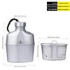 SILVERANT Camping Canteen Titanium Military Canteen Mess Kit Ultralight Camping Mug with Carry Pouch & Cup Foldable Handle -Bottle 1000ml, Cup 600ml (Canteen with Paracord) view 2