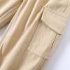 JWWN Little Boys Cargo Jogger Pants Toddler Kids Multi Pocket Twill Casual Trousers with Elastic Hem (Beige,4Years) view 4