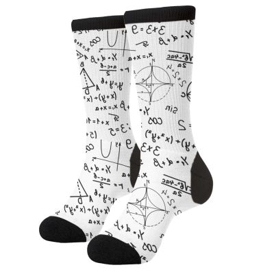 Aoojanu Algebra Geometry Women'S Novelty Crew Socks Casual Funny Crazy Dress Socks