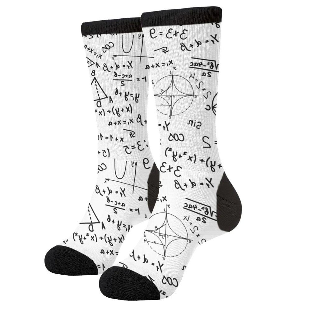 Aoojanu Algebra Geometry Women'S Novelty Crew Socks Casual Funny Crazy Dress Socks