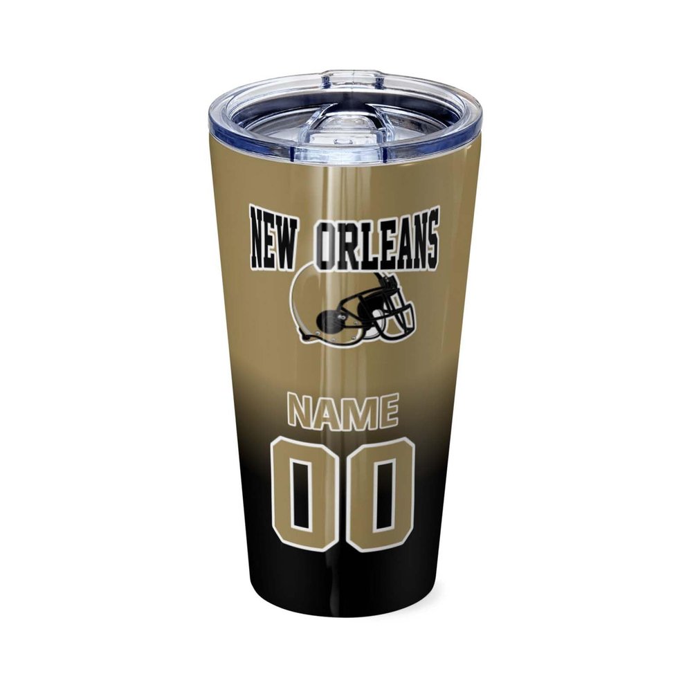New Orleans Travel Mug Tumbler Stainless Steel Cup Personalized Coffee Mug Sealed Lid Straw Fan Gifts Insulated Keeps Drinks Coldhot Custom Name Number