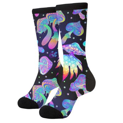 Aoojanu Science Fiction Mushroom Women'S Novelty Crew Socks Casual Funny Crazy Dress Socks