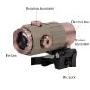 Bravary G33 G43 G45 Riflescope Magnifier G33 G43 3X Magnifier G45 5X Magnifier - Riflescope Magnifier for Enhanced Accuracy and Targeting, Gold view 3