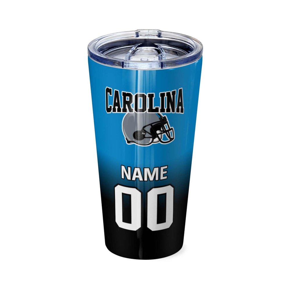 Carolina Travel Mug Tumbler Stainless Steel Cup Personalized Coffee Mug Sealed Lid Straw Fan Gifts Insulated Keeps Drinks Coldhot Custom Name Number