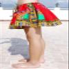 RaanPahMuang Mini Gypsy Childrens Africa Dashiki Art Pullsting Girls Dance Skirt, Light Red view 2