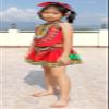 RaanPahMuang Mini Gypsy Childrens Africa Dashiki Art Pullsting Girls Dance Skirt, Light Red view 3