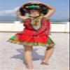 RaanPahMuang Mini Gypsy Childrens Africa Dashiki Art Pullsting Girls Dance Skirt, Light Red view 4