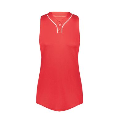 Augusta Sportswear Ladies Cutter+ Sleeveless Jersey Scarlet/White XL