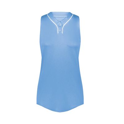 Augusta Sportswear Ladies Cutter+ Sleeveless Jersey Columbia Blue/White 2XL