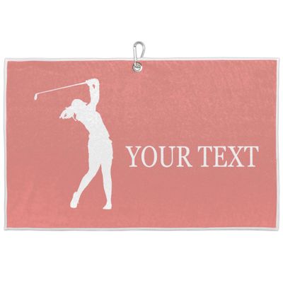 FZDXZJJ Custom Golf Towels for Women Personalized Golf Towel with Name Or Text for Golf Bags with Clip Golf Gifts for Golf Fan, Funny Golf Lover Gift for Women Wife Mom Girlfriend - Light Coral Color