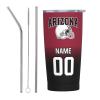 Arizona Travel Mug Tumbler Stainless Steel Cup Personalized Coffee Mug Sealed Lid Straw Fan Gifts Insulated Keeps Drinks Coldhot Custom Name Number view 2