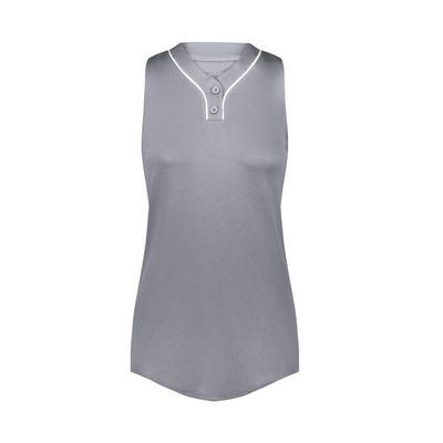 Augusta Sportswear Girls Cutter+ Sleeveless Jersey Graphite/White M