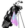 Custom Golf Towels for Women Personalized Golf Towel with Name Or Text for Golf Bags with Clip Golf Gift for Golf Fan, Funny Golf Lover Gift for Women Wife Mom Girlfriend - Rainbow Lightblue Gradient view 2