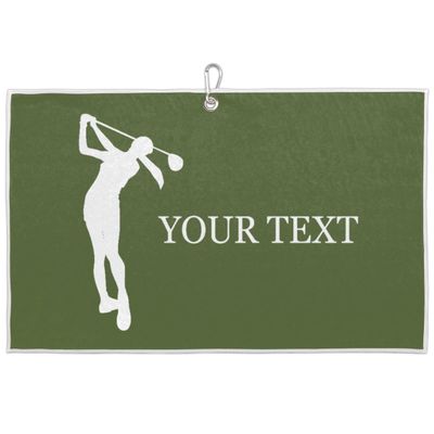FZDXZJJ Custom Golf Towels for Women Personalized Golf Towel with Name Or Text for Golf Bags with Clip Golf Gifts for Golf Fan, Funny Golf Lover Gift for Women Wife Mom Girlfriend - Dark Olive Green