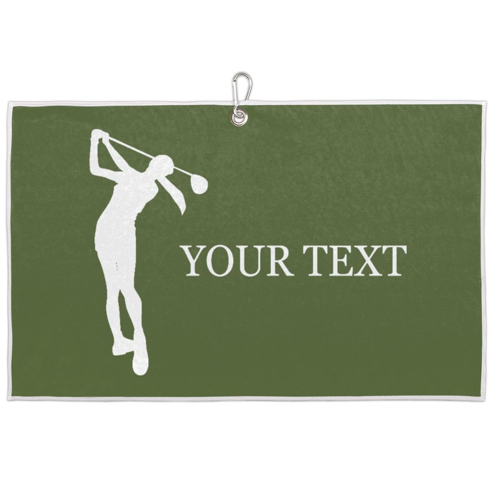 FZDXZJJ Custom Golf Towels for Women Personalized Golf Towel with Name Or Text for Golf Bags with Clip Golf Gifts for Golf Fan, Funny Golf Lover Gift for Women Wife Mom Girlfriend - Dark Olive Green