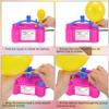 IDAODAN Electric Balloon Pump, Portable Electric Balloon Blower Machine Balloon Air Pump Dual Nozzle Rose Red 110V 600W Balloon Inflator for Party Decorations view 2