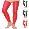 MGANG Full Leg Compression Sleeves for Men & Women, Thigh High 20-30mmHg Graduated Compression Stockings for Thigh Calf Knee Support, Pain, Swelling, Varicose Veins, Running, Sports, 1 Pair, Red XL view 1