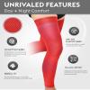 MGANG Full Leg Compression Sleeves for Men & Women, Thigh High 20-30mmHg Graduated Compression Stockings for Thigh Calf Knee Support, Pain, Swelling, Varicose Veins, Running, Sports, 1 Pair, Red XL view 2