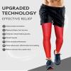 MGANG Full Leg Compression Sleeves for Men & Women, Thigh High 20-30mmHg Graduated Compression Stockings for Thigh Calf Knee Support, Pain, Swelling, Varicose Veins, Running, Sports, 1 Pair, Red XL view 4