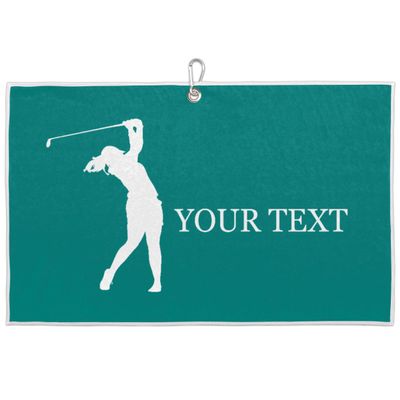 FZDXZJJ Custom Golf Towels for Women Personalized Golf Towel with Name Or Text for Golf Bags with Clip Golf Gifts for Golf Fan, Funny Golf Lover Gift for Women Wife Mom Girlfriend - Dark Cyan