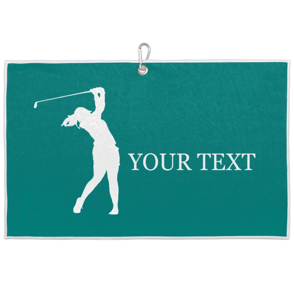 FZDXZJJ Custom Golf Towels for Women Personalized Golf Towel with Name Or Text for Golf Bags with Clip Golf Gifts for Golf Fan, Funny Golf Lover Gift for Women Wife Mom Girlfriend - Dark Cyan