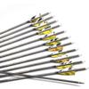 12pc 32-Inch 500-Spine Arrow Removable Tips Targeting Hunting Arrow Turkey Feather 3 Inch Feathered Carbon Arrows for Traditional Bow Long-Bow Compound Bow Recurve Bow Adult Youth Archery Yellow Camo view 1