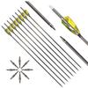 12pc 32-Inch 500-Spine Arrow Removable Tips Targeting Hunting Arrow Turkey Feather 3 Inch Feathered Carbon Arrows for Traditional Bow Long-Bow Compound Bow Recurve Bow Adult Youth Archery Yellow Camo view 2