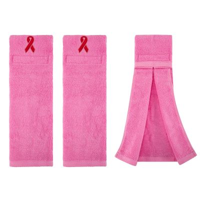 3 Pack Breast Cancer Gifts Pink Football Towel,Rose Red Pink Ribbon Breast Cancer Awareness Decorations for Believe Hope,Quarterback Football Field Towel for Youth Men Women,Football Accessories