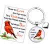 10 Set Cardinal Keychain Bulk Metal Red Bird Cardinal Key I Am with You Always Poem Cards White Organza Bags Funeral Gifts Grief Gifts Sympathy Gifts for Condolence Remembrance Bereavement view 2