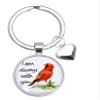 10 Set Cardinal Keychain Bulk Metal Red Bird Cardinal Key I Am with You Always Poem Cards White Organza Bags Funeral Gifts Grief Gifts Sympathy Gifts for Condolence Remembrance Bereavement view 3