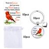 10 Set Cardinal Keychain Bulk Metal Red Bird Cardinal Key I Am with You Always Poem Cards White Organza Bags Funeral Gifts Grief Gifts Sympathy Gifts for Condolence Remembrance Bereavement view 4