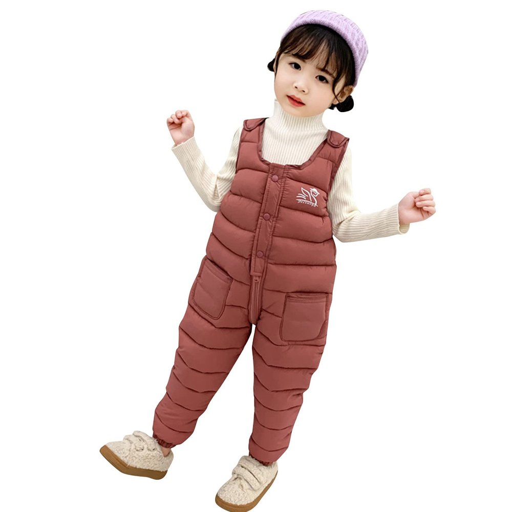 Toddler Kids Waterproo Ski Overall PantBoys Girls Winter Snow Pants,Snowboard Pants for (Pink, 12-18 Months)