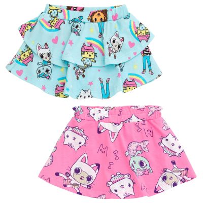 DREAMWORKS GABBY'S DOLLHOUSE Pandy Paws Cakey Cat Baby Box Little Girls 2 Pack Skorts Blue/Pink 6