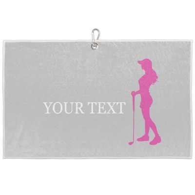 FZDXZJJ Custom Golf Towels for Women Personalized Golf Towel with Name Or Text for Golf Bags with Clip Golf Gifts for Golf Fan, Funny Golf Lover Gift for Women Wife Mom Girlfriend - Grey Color