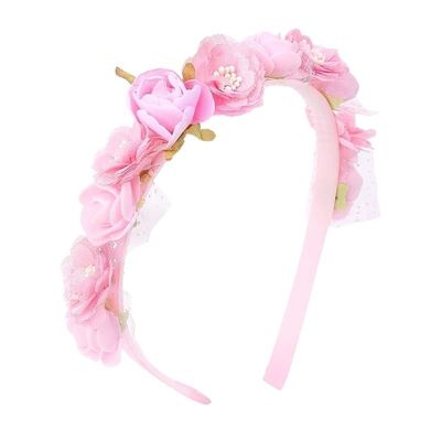 CHRISK Simulated Flower Hairbands for Baby Girls Solid Silk Head Band Bridal Hairband Floral Hair Hoop Festival Party Headwear (Color : 13.5x11cm 1pcs 21g08, Size : Medium)