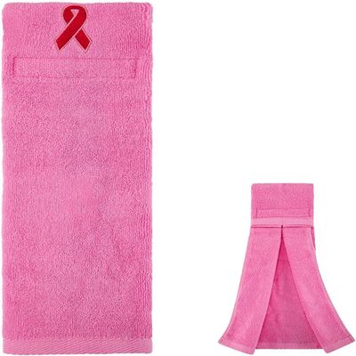 1 Pack Breast Cancer Gifts Pink Football Towel,Rose Red Pink Ribbon Breast Cancer Awareness Decorations for Believe Hope,Quarterback Football Field Towel for Youth Men Women,Football Accessories