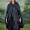 XUNRYAN Women's Cloak Hood Wool-Blend Cape Coat Winter Cardigans Plus Size Thick Coat Solid/Classic Scotland Plaid Jackets view 2
