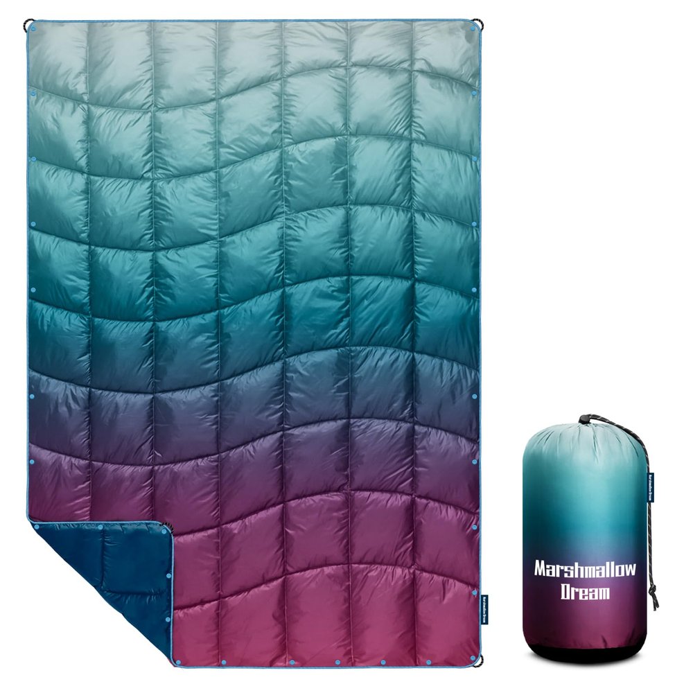 marshmallow dream Camping Blanket, Packable Puffy Blanket Down Alternative Blanket Lightweight Windproof Water Resistant for Outdoors,Hiking, Backpacking,Beach,Car,Picnic,Stadium 52x75in